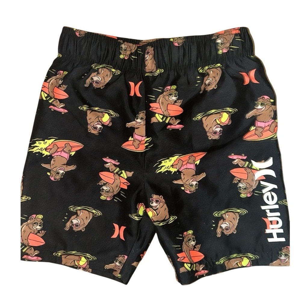 Hurley Boys Swim Trunks 3T Graphic Bathing Suit Toddler Shorts Boys Beachwear